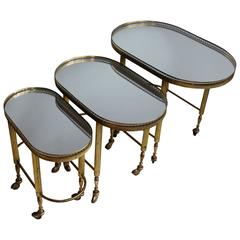 Nest of Brass French Trolleys/Tables