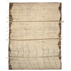 Afghanistan Marokkanische Teppiche Circa 1990 - Wolle Blau Braun Elfenbein Design - 90571