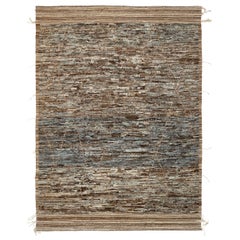 Afghanistan Moroccan Area Rugs Circa 1990 - Wool Brown Gray Ivory Design - 90573