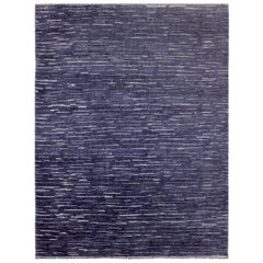 India Yale Small Rug Circa 1990 - Laine Ivory Purpel Design - 90604