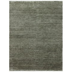 India Seaweed Small Rug Circa 1990 - Wool Brown Ivory Taupe Design - 90606