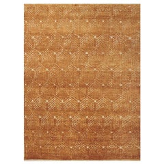 Vintage India Tiger Small Rug Circa 1990 - Wool Yellow Design - 90597