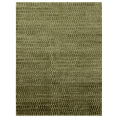 India Moss Kleiner Teppich Circa 1990 - Wolle Grün Design - 90607