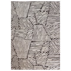 Petit tapis Inde Freeform Circa 1990 - Laine Brown Ivory Design - 90611