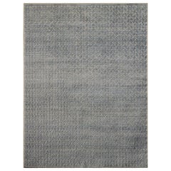 India Pigeon Kleiner Teppich Circa 1990 - Wolle graues Design - 90602