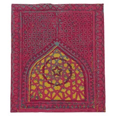 Indien Bereich Teppiche CIRCA 1990 - Wolle Grau Rosa Gelb Design - 90668