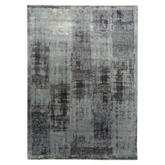 India Small Rug Circa 1990 - Wool Brown Gray Ivory Design - 90653