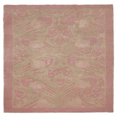 Tappeto India Small/One circa 1990 - Lana Verde Rosa Design - 90674