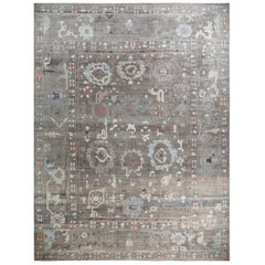 Tappeto Afghanistan Oushak Over Size Circa 1990 - Lana Marrone Avorio Design - 90705