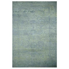 Tappeto Afghanistan Oushak Over Size Circa 1990 - Lana Blu Grigio Verde - 90687
