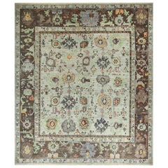 Afghanistan Oushak Over Size Rug Circa 1990 - Wool Brown Green Ivory - 90712