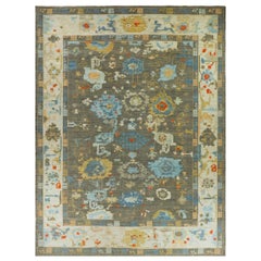 Afghanistan Oushak Over Size Rug Circa 1990 - Wool Blue Brown Yellow - 90731