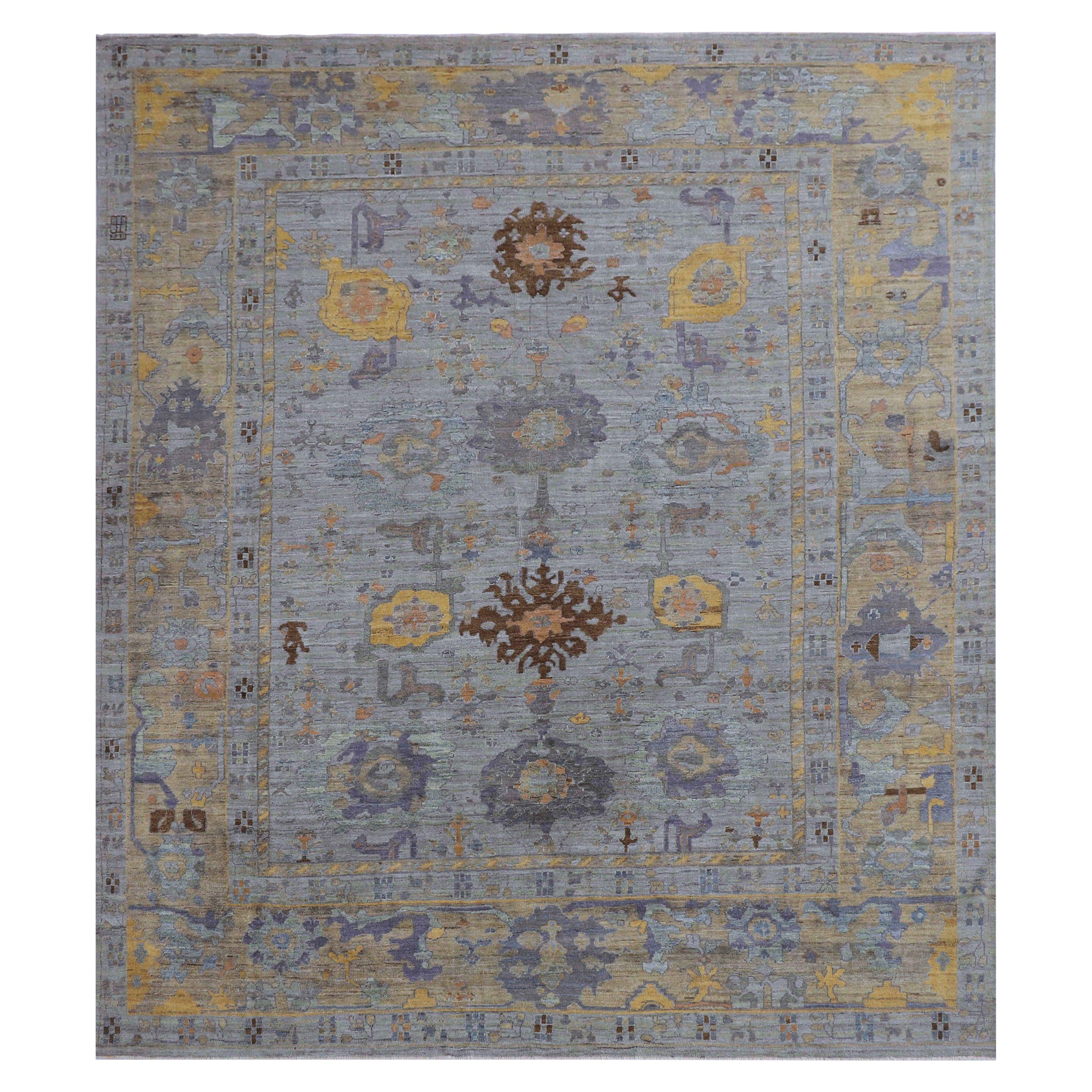 Afghanistan Oushak Over Size Rug Circa 1990 - Wool Blue Brown Purpel - 90721