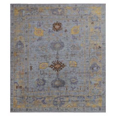Afghanistan Oushak Over Size Rug Circa 1990 - Wool Blue Brown Purpel - 90721