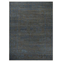 Tappeto Afghanistan Oushak Over Size Circa 1990 - Lana Blu Marrone Design - 90724