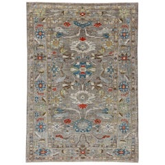 Afghanistan Sultanabad Area Rugs Circa 1990 - Wool Brown Ivory Taupe - 90768
