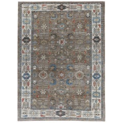 Afghanistan Sultanabad Area Rugs Circa 1990 - Wool Blue Brown Ivory - 90772