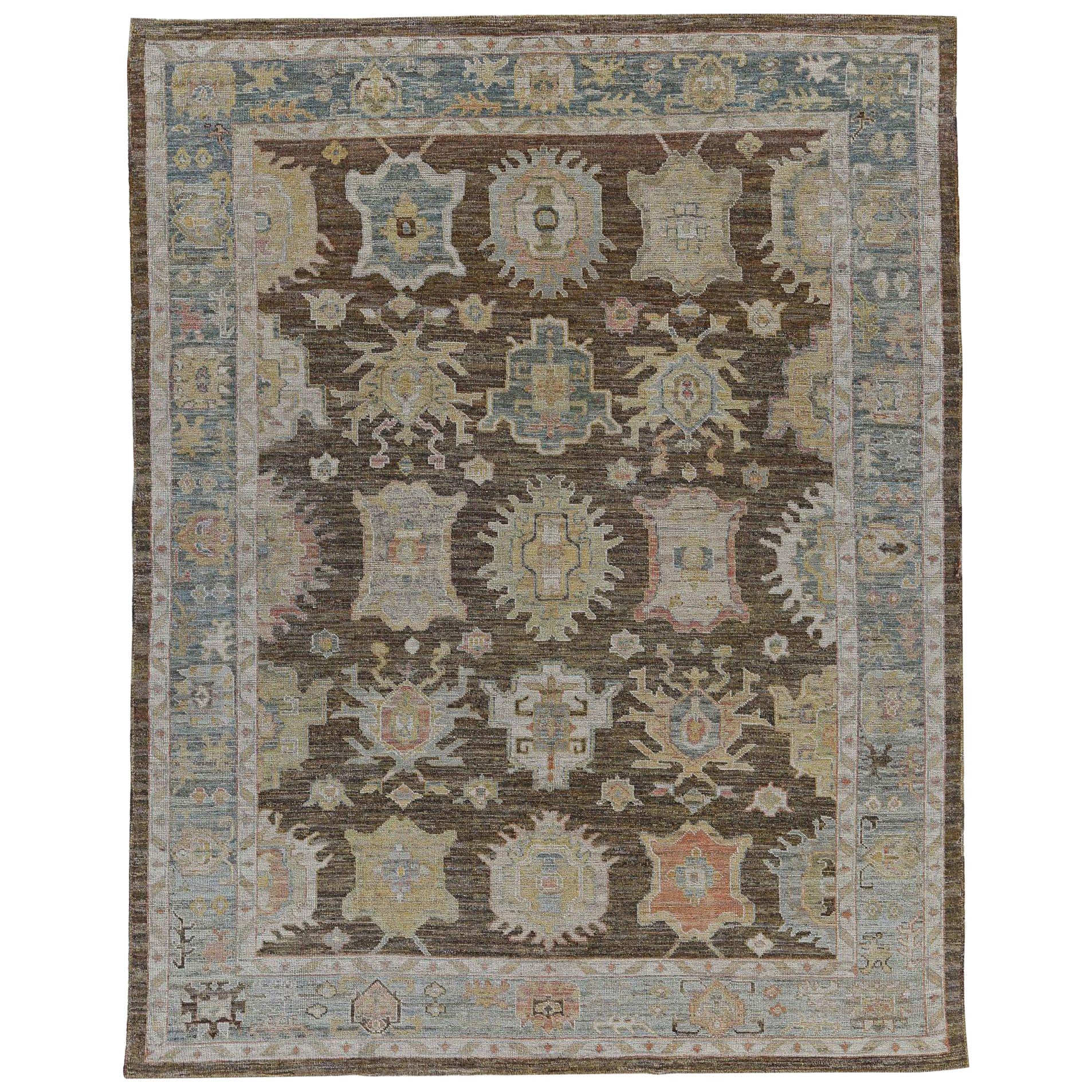 Afghanistan Rose Collection Tapis de sol Circa 1990 - Laine Bleu Brown - 90774