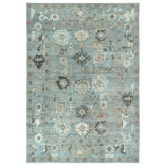 Tappeti Afghanistan Oushak Circa 1990 - Lana Nero Blu Avorio Design - 90752