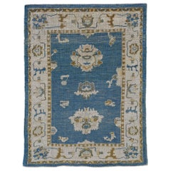 Alfombra Pequeña Colección Afghanistan Rose Circa 1990 - Lana Azul Amarillo - 90783