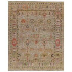 Tappeti Afghanistan Serapi Circa 1990 - Lana Marrone Verde Rosa Design - 90784