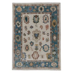 Afghanistan Collection Rose Tapis de sol Circa 1990 - Laine Bleu Brown Ivoire - 90785