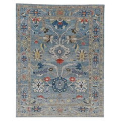 Afghanistan Sultanabad Area Rugs Circa 1990 - Wool Blue Ivory Yellow - 90764