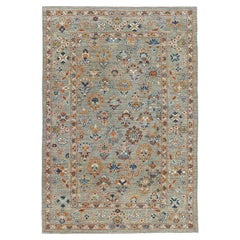 Afghanistan Sultanabad Area Rugs Circa 1990 - Wool Blue Ivory Orange - 90793