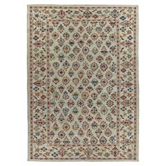 Afghanistan Sultanabad Area Rugs Circa 1990 - Wool Ivory Pink Red Design - 90795