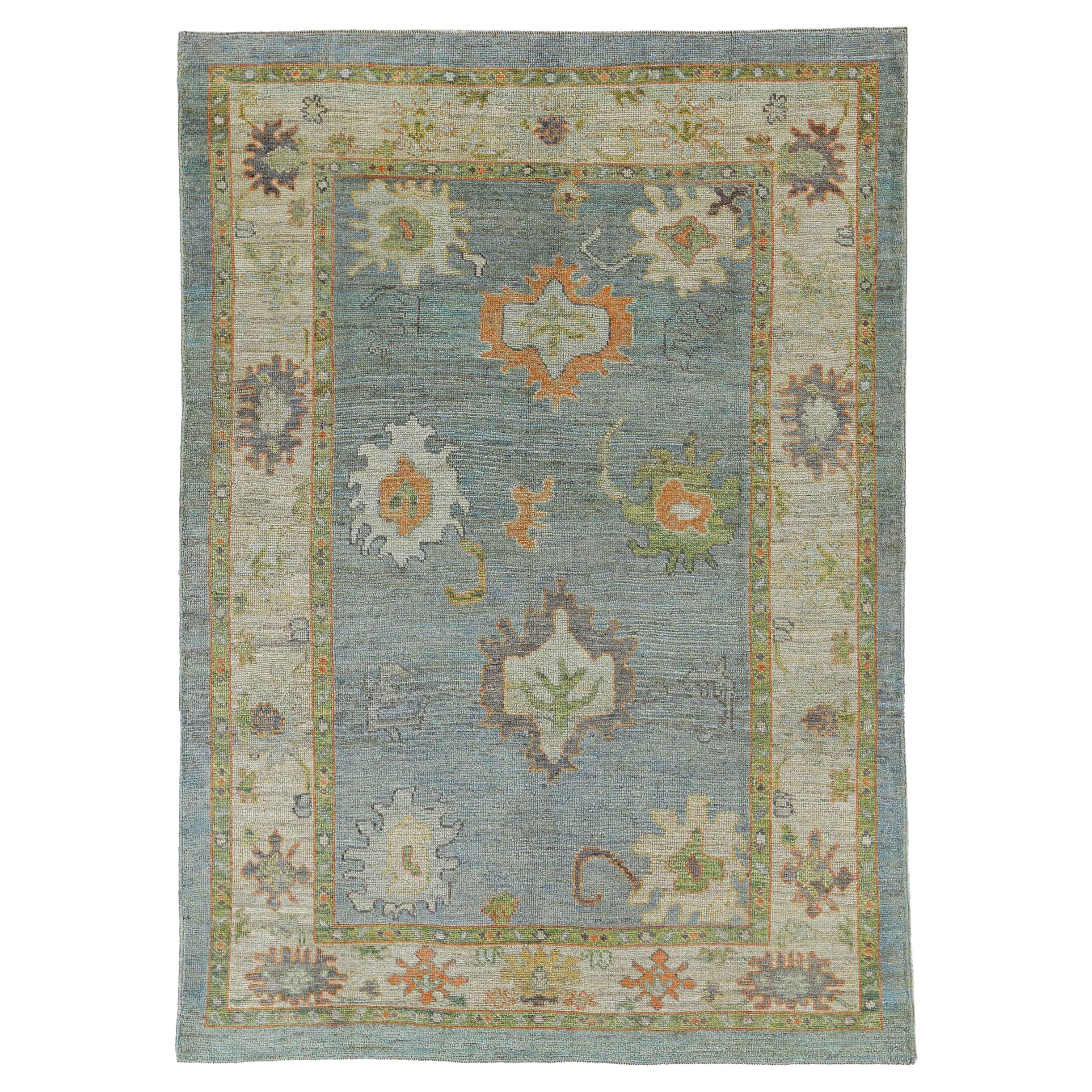 Tapis de la collection Rose d'Afghanistan datant d'environ 1990 - Laine bleu orange - 90850