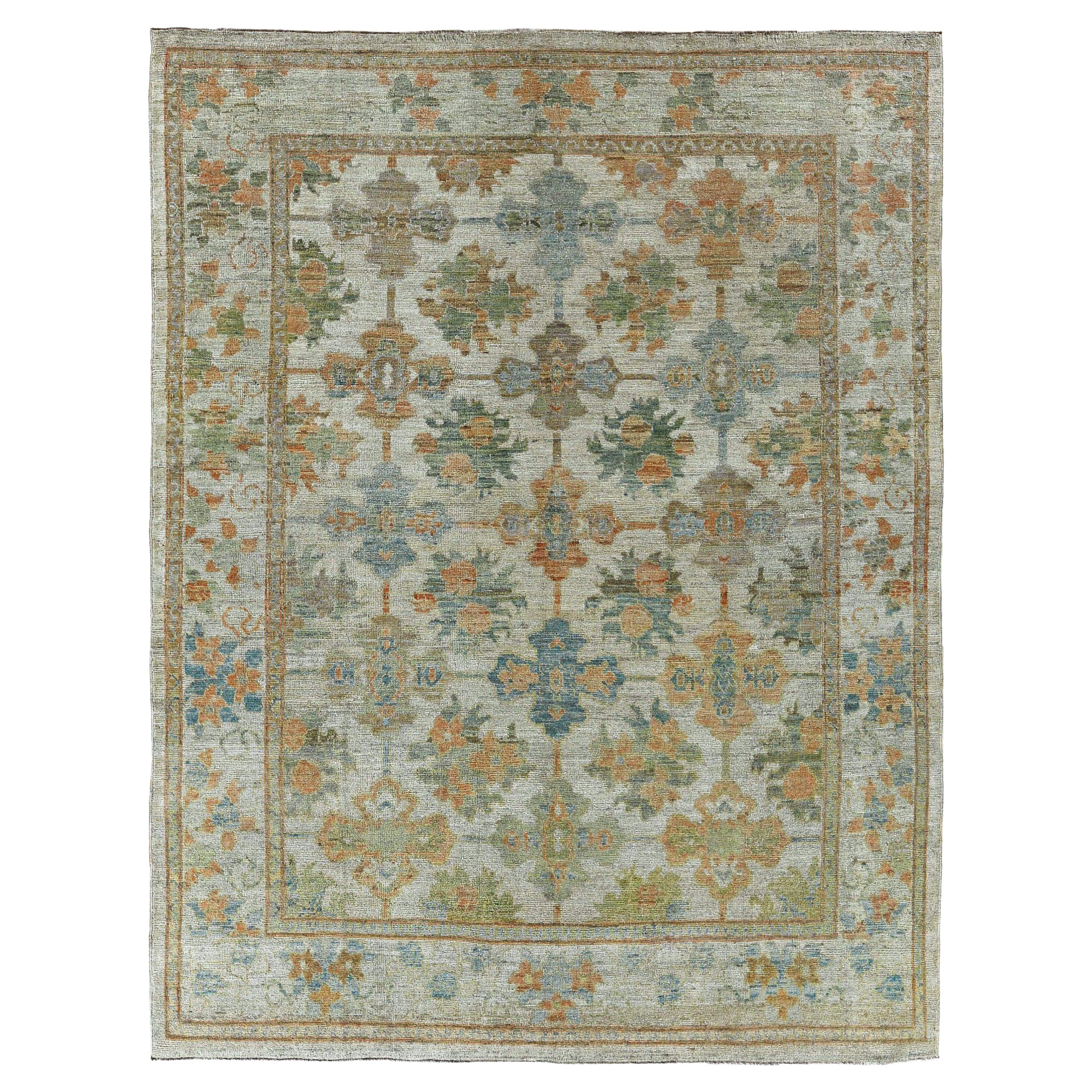 Tapis de la collection Rose d'Afghanistan datant d'environ 1990 - Laine bleu orange - 90853
