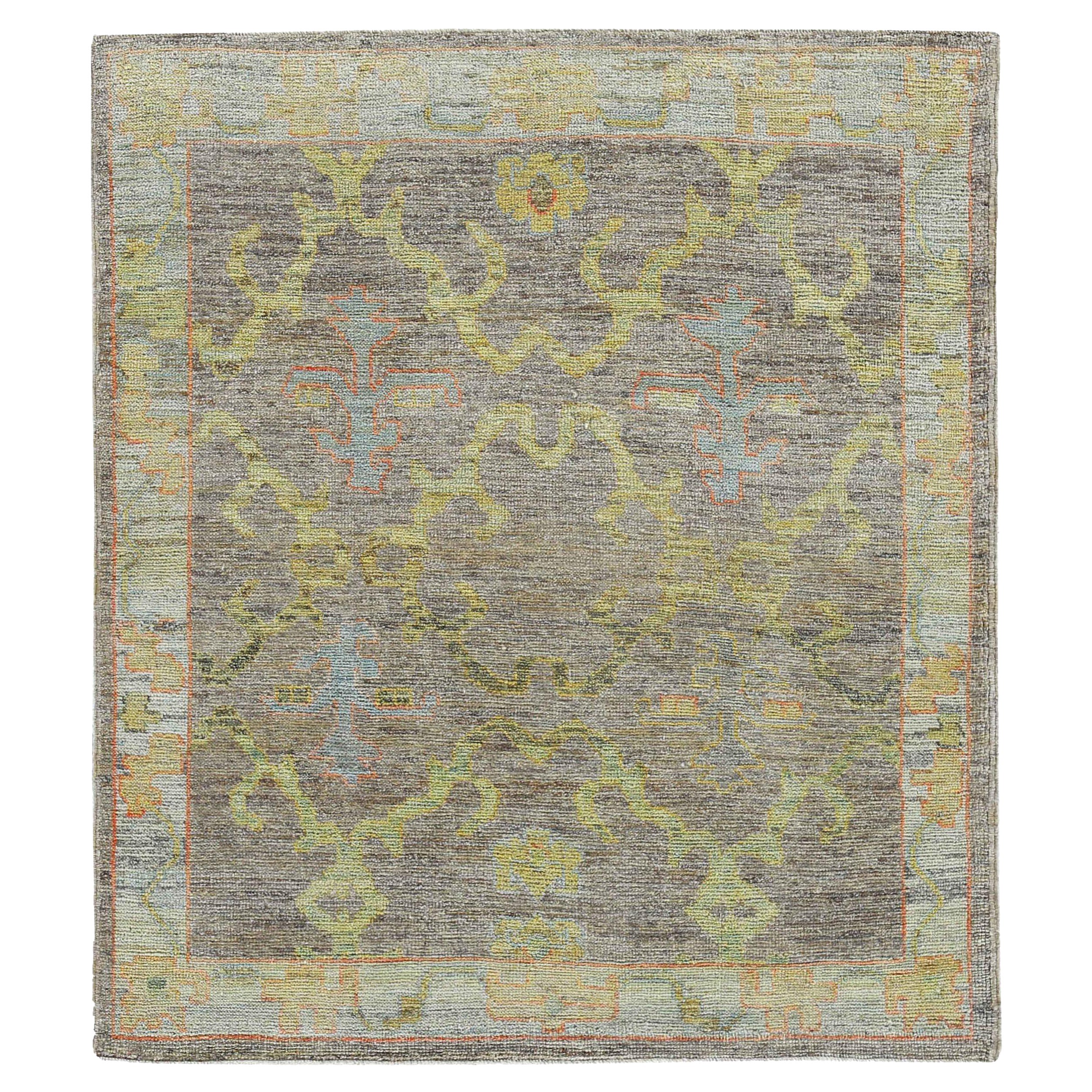Tapis carrés Afghanistan Rose Collection vers 1990 - Bleu laine - 90854
