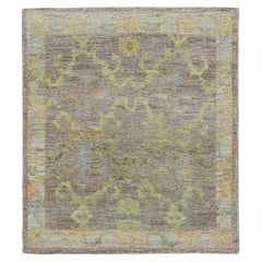 Tapis carrés Afghanistan Rose Collection vers 1990 - Bleu laine - 90854