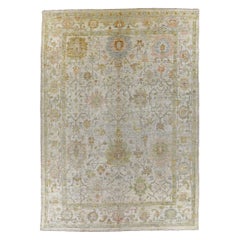 Afghanistan Rose Collection Over Size Rug Circa 1990 - Wool Blue Green - 90870