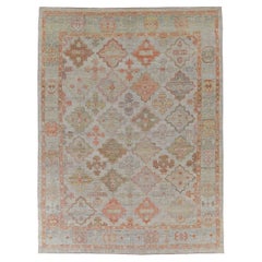 Afghanistan Rose Collection Area Rugs Circa 1990 - Wool Light Blue Pink - 90910