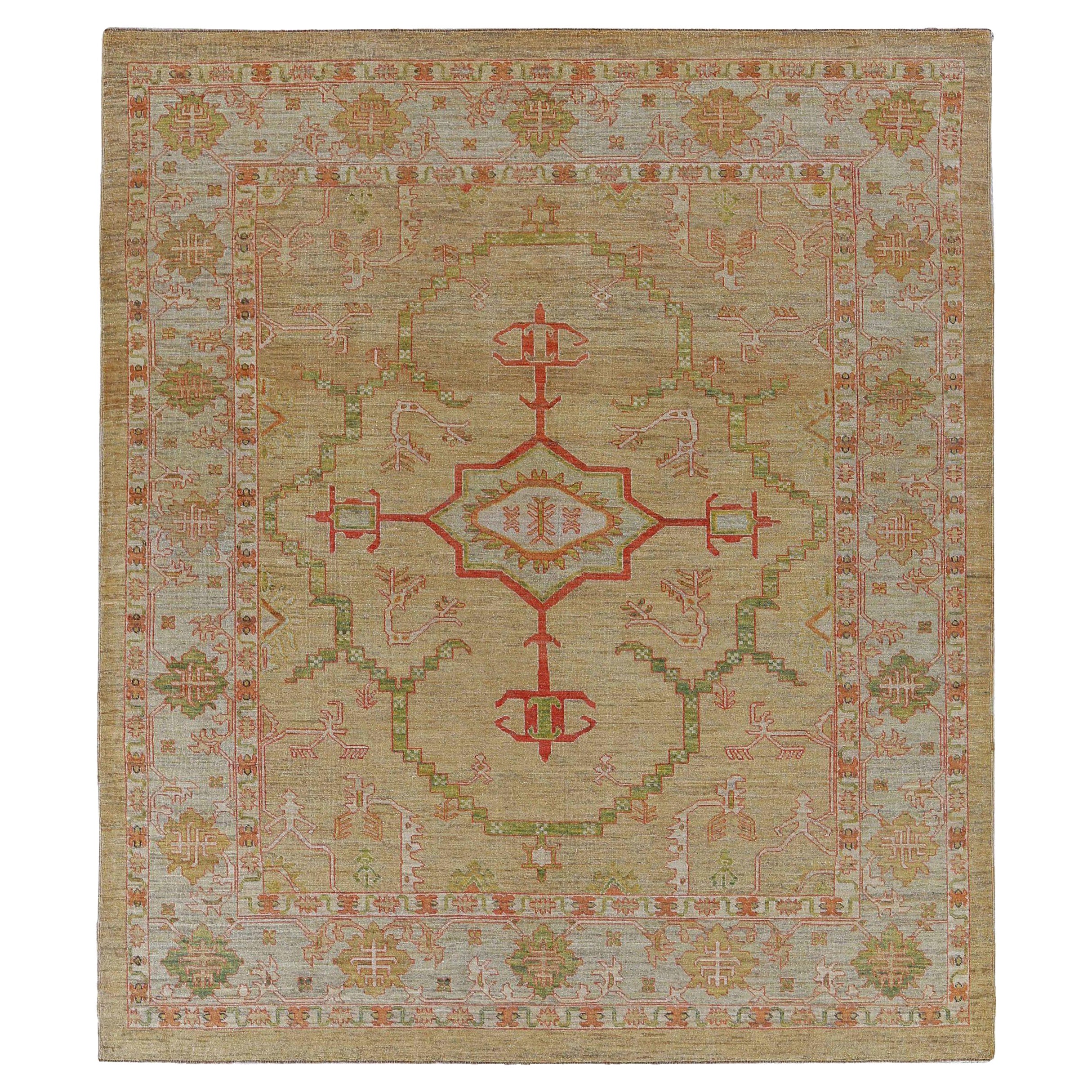 Afghanistan Serapi-Teppiche Circa 1990 - Wolle Grün Rot Design - 90903