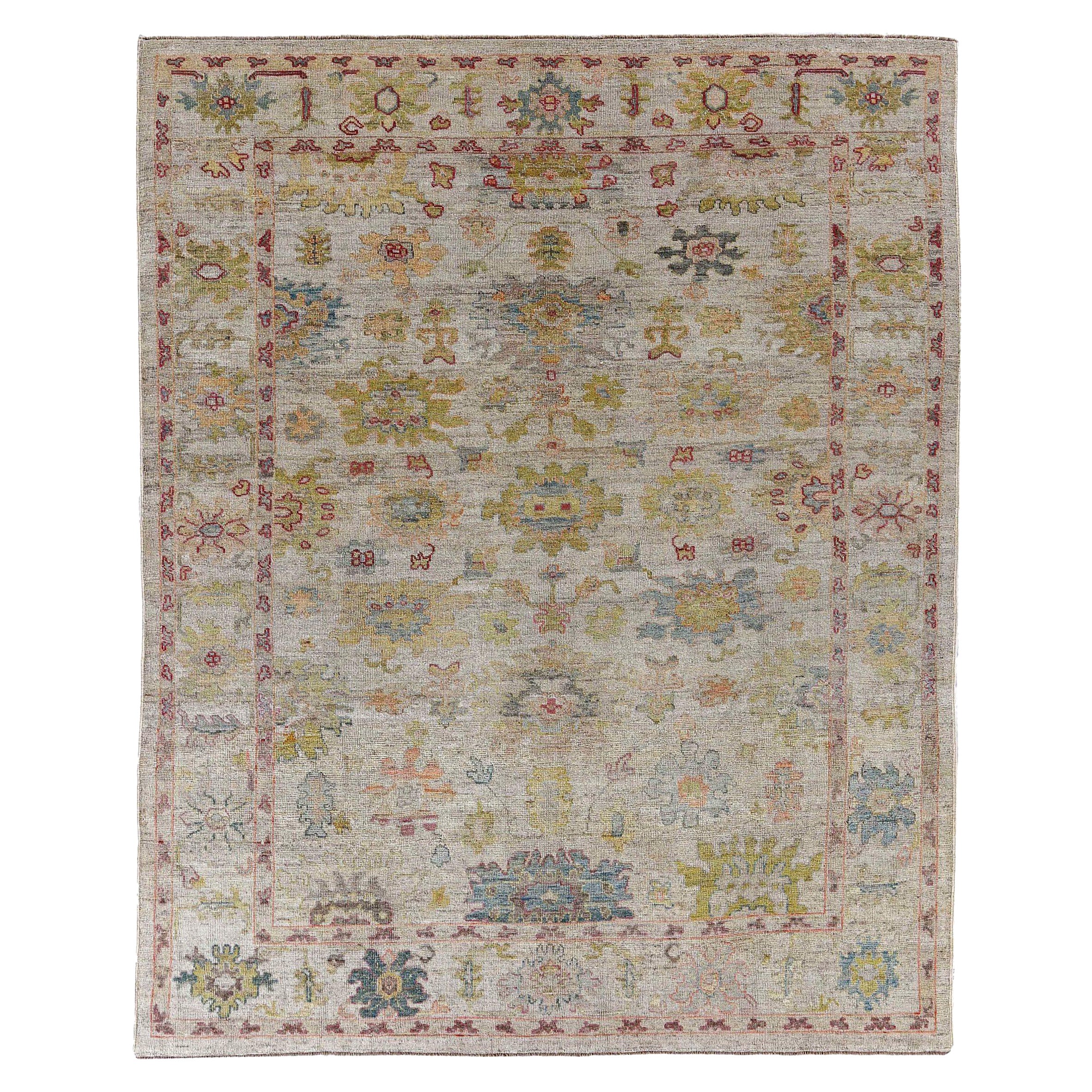 Afghanistan Rose Collection Area Rugs Circa 1990 - Wool Blue Green Ivory - 90919