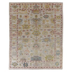 Afghanistan Rose Collection Area Rugs Circa 1990 - Wool Blue Green Ivory - 90919