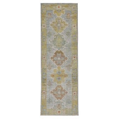 Tappeto Runner Afghanistan Rose Collection Circa 1990 - Lana Blu Marrone - 90925