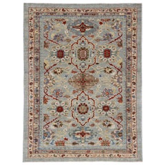 Afghanistan Sultanabad Rugs Piccolo Circa 1990 - Lana Blu Avorio Rosso Design - 90980
