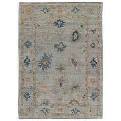 Afghanistan Rose Collection Area Rugs Circa 1990 - Wool Blue Brown Ivory - 91035