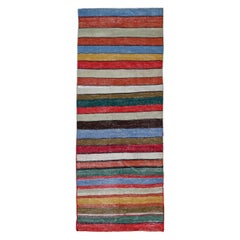 Persian Kilim Small Rug - Wool Blue Green Orange Red Yellow - 91121