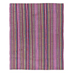 Persische Jajim Bereich Teppiche CIRCA 1940 - Wolle Elfenbein Purpel Rot Gelb Design - 91122