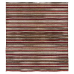 Rug & Kilim Persan Circa 1910 - Laine Brown Ivory Pink Red Design - 91127