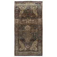 Tappeto Persiano Bijar Runner - Lana Marrone Avorio Design - 91142
