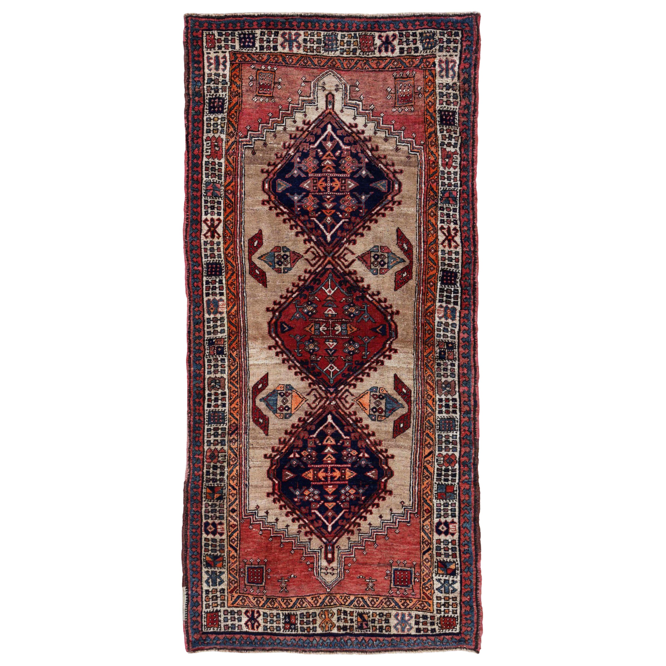 Alfombra Persa Sarab Small - Lana Marfil Naranja Rojo Design - 91147 en venta