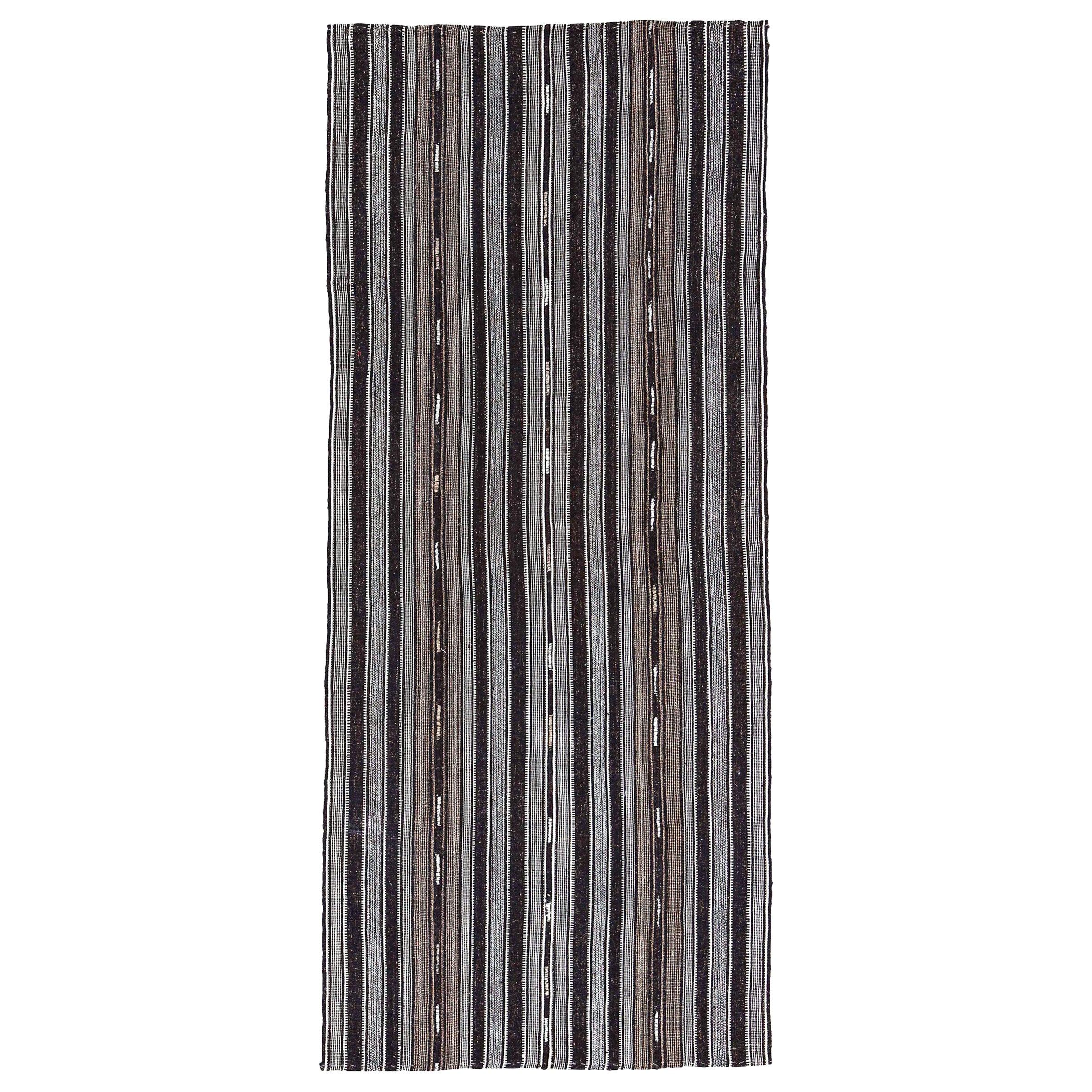 Persian Jajim Area Rugs Circa 1910 - Wool Brown Ivory Design - 91140