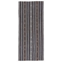 Persian Jajim Area Rugs Circa 1910 - Wool Brown Ivory Design - 91140
