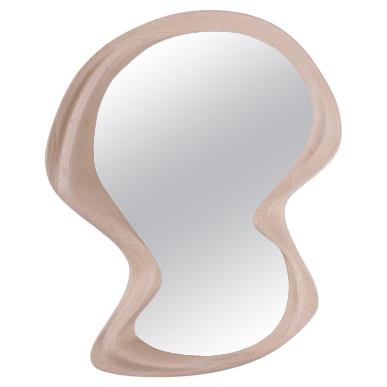 Specchio da parete Amorph Rose in tinta WhiteWash su legno Wood