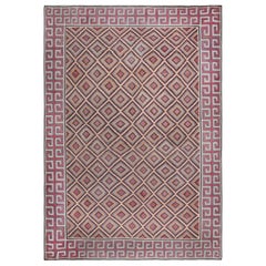 Midcentury Oversized Indian Dhurrie Handmade Rug